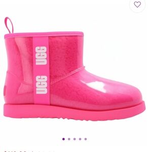 UGG Mini Clear Boot in Hot Pink kids size 6/womens 7.5